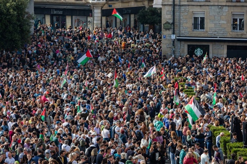 Huelga en apoyo a Palestina en las calles de Vitoria