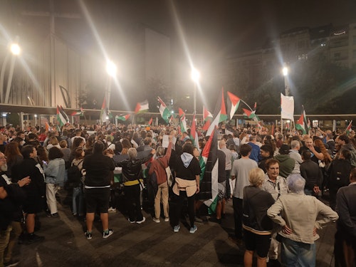 Concluye la jornada de huelga de apoyo a Palestina con una concentración en Indautxu