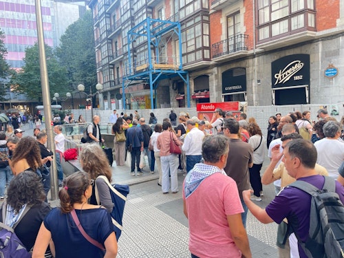 Concluye la jornada de huelga de apoyo a Palestina con una concentración en Indautxu