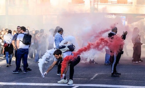 Huelga en apoyo a Palestina en las calles de Vitoria