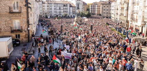 Huelga en apoyo a Palestina en las calles de Vitoria