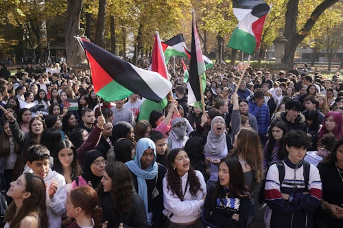 Huelga en apoyo a Palestina en las calles de Vitoria