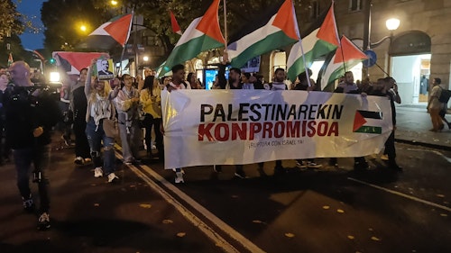 Concluye la jornada de huelga de apoyo a Palestina con una concentración en Indautxu